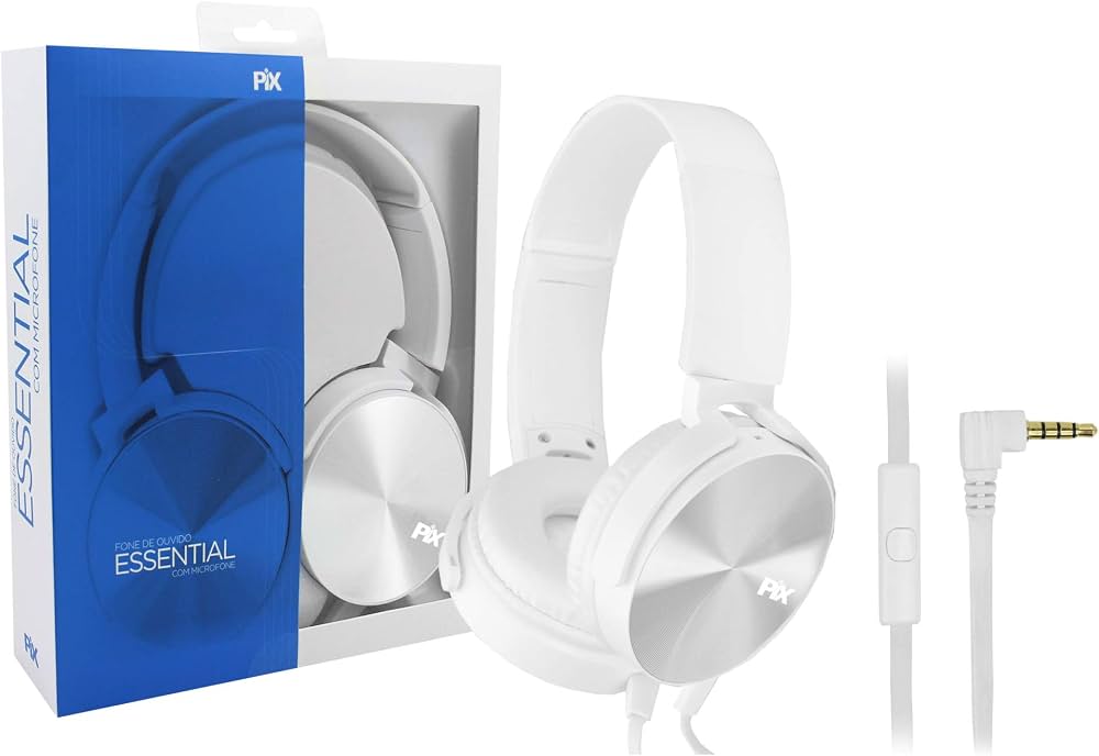 FONE HEADSET P2 C/MICROFONE ESSENTIAL FLAT BRANCO 043-0031 CHIP SCE