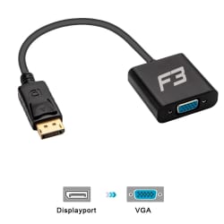 Cabo Adaptador Displayport X VGA Preto Femea JC-CB-Dvga F3 — foto 1