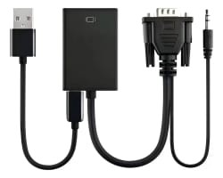 Cabo Conversor VGA X HDMI Femea c/ Cabo de Audio P2 e V8 X USB Shinka — foto 1