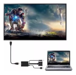 Cabo Conversor VGA X HDMI Femea c/ Cabo de Audio P2 e V8 X USB Shinka — foto 4