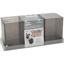 Acessorio para Mesa Organizador Office Preto 3 Pec Kit 203304 - Polibr — foto 2